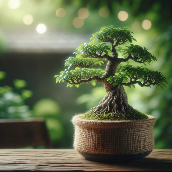 The Art of Bonsai: Growing Miniature Trees in Jute Pots