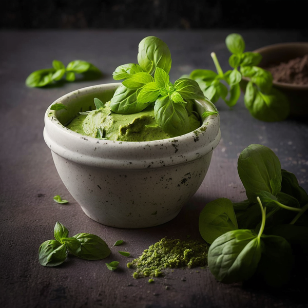 pesto made with microgreens